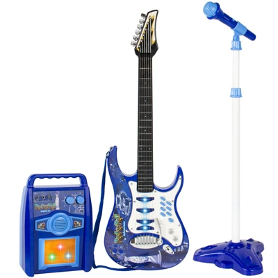 Best Choice Products Kids Electric Musical Guitar Toy Play Set W/ 6 Demo Songs, Whammy Bar, Microphone, Amp, AUX - Image 7
