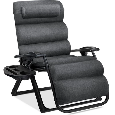 Best Choice Products Oversized Zero Gravity Chair, Folding Recliner W/ Removable Cushion, Side Tray - Image 7