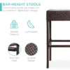 Best Choice Products 5-Piece Patio Wicker Bar Set W/ Built-In Bottle Opener, Hidden Storage Shelf, 4 Stools