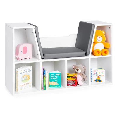 Best Choice Products 6-Cubby Kids Bedroom Storage Organizer, Multi-Purpose Bookcase W/ Cushioned Reading Nook - Image 7
