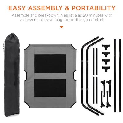 Best Choice Products 36in Outdoor Raised Mesh Cot Cooling Dog Pet Bed W/ Removable Canopy, Travel Bag - Image 5