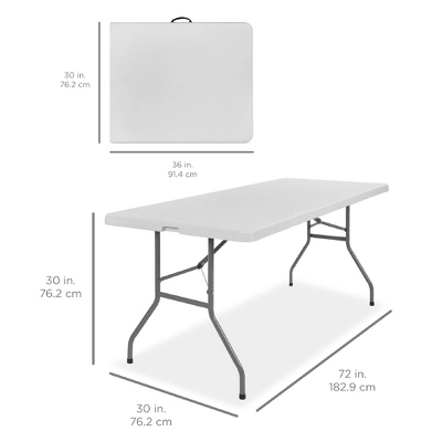 Best Choice Products 6ft Plastic Folding Table, Indoor Outdoor Heavy Duty Portable W/ Handle, Lock For Picnic - Image 6