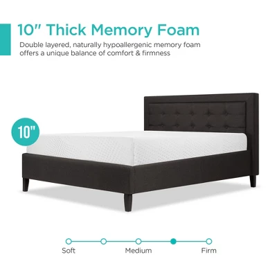 Best Choice Products 10in Dual Layered Memory Foam Mattress W/ CertiPUR-US Certified Foam - Image 2