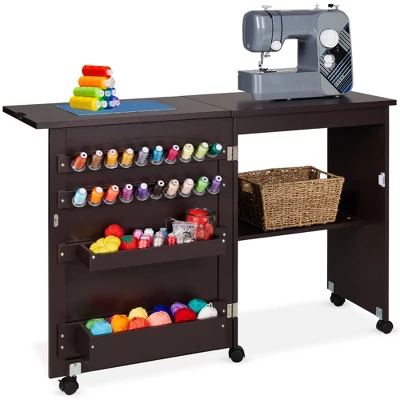 Best Choice Products Sewing Machine Table & Desk W/ Craft Storage And Bins - Image 8