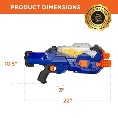 Best Choice Products Kids Motorized Soft Foam Ball Thrower, Electric Toy Pretend Battle Set For Children, Family W/ Automatic Hopper Feeder, 20 Balls - Image 6