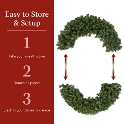 Best Choice Products 48in Artificial Pre-Lit Fir Christmas Wreath Decor W/ Red Bow, 250 LED Lights, 714 Tips, Plug-In - Image 5