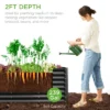 Best Choice Products 8x2x2ft Outdoor Metal Raised Garden Bed, Planter Box For Vegetables, Flowers, Herbs - Wood Grain