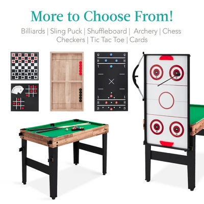 Best Choice Products 13-in-1 Combo Game Table Set W/ Ping Pong, Foosball, Basketball, Air Hockey, Archery - Image 4