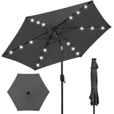 Best Choice Products 7.5ft Outdoor Solar Patio Umbrella For Deck, Pool W/ Tilt, Crank, LED Lights - Image 9