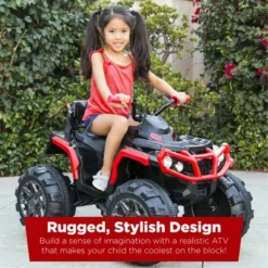 Best Choice Products 12V Kids Ride-On ATV Quad W/ Bluetooth, 3.7mph Max, Treaded Tires, LED Lights, Radio