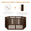 Best Choice Products 31.5in 4-Panel Freestanding Wooden Pet Gate W/ Walk Through Door, Adjustable Pen